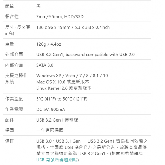 ADATA 威剛ED600 2.5吋硬碟外接盒(USB3.2)