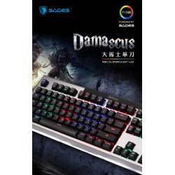 SADES 賽德斯 DAMASCUS 大馬士革刀 RGB 104KEY 金屬鍵盤 注音版 (青軸)