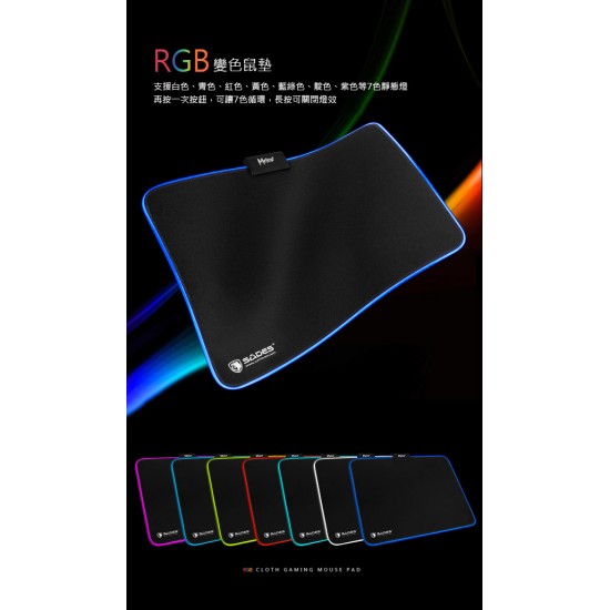 SADES 賽德斯 METEOR 流星雨 RGB 電競鼠墊